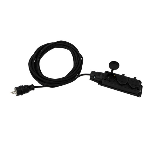 Удлинитель-шнур КГ 3x1,5, 10м, 3 гнезда, морозостойкий, с/з, 16А, 3500Вт, IP44 (Сделано в России) REXANT