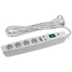 Сетевой фильтр ЭРА  SFU-5es-2m-W с надежной защитой с заземлением с выключателем 5 розеток 2xUSB 2м 10А белый