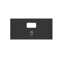 Simon 100 Черный матовый Накладка розетки USB
