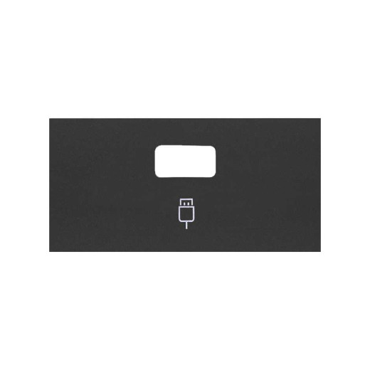 Simon 100 Черный матовый  Накладка розетки USB