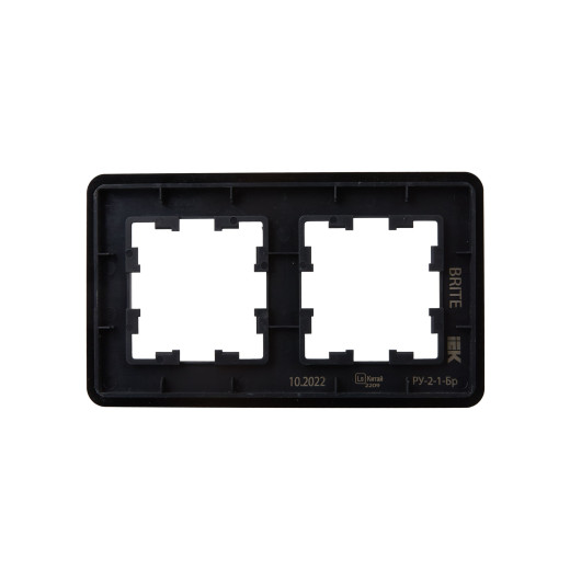 BRITE Рамка 2-мест. РУ-2-1-Бр металл черн. RE AL IEK