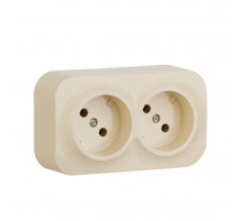 Legrand Quteo IP 20 Слоновая кость Розеточный блок с предварительным подключением 2 x 2К без шторок - 16 A - 250 В~.
