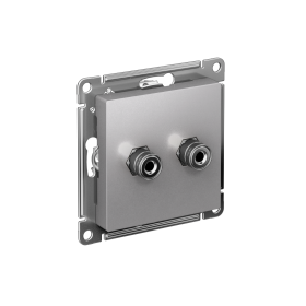 Systeme Electric AtlasDesign Алюминий Аудиорозетка двухместная