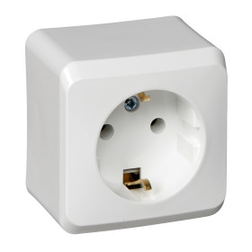 Systeme Electric Этюд наруж Бел Розетка 1-ая с/з без шторок