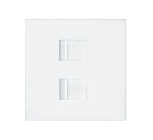 Simon 100 Белый матовый Накладка розетки 2xRJ45