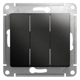 Systeme Electric Glossa Антрацит Выключатель 3-клавишный сх.3, 10AX