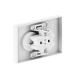 Механизм розетки двойной, 16А, без заземления, без шторок, с рамкой, белый Эпика EKF