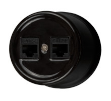 BIRONI Лизетта Керамика Черный Розетка 2-ая RJ45