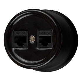 BIRONI Лизетта Керамика Черный Розетка 2-ая RJ45