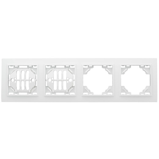 Минск Рамка 4-местная горизонтальная белая EKF Basic