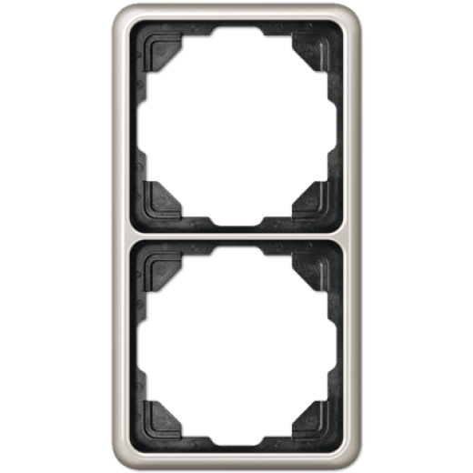 Рамка для вертикальной и горизонтальной установки, 2 поста, металл, платина, CD500