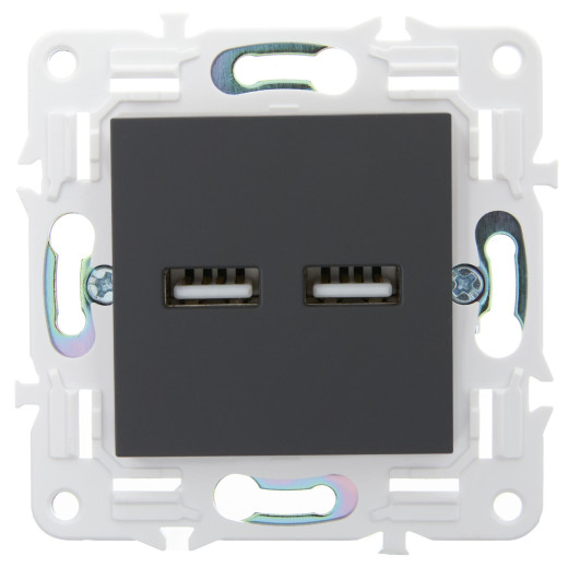 SKANDY Роз. USB A+A 3,1А SK-R15G граф. IEK