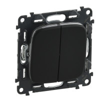 Legrand Valena ALLURE DIY Антрацит Выключатель 2-х клавишный 10А 250В.