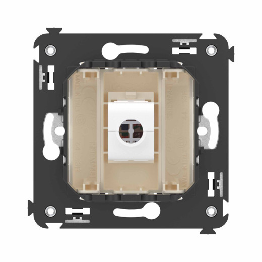 Компьютерная розетка RJ-45 без шторки в стену, кат.6А одинарная, Avanti, ванильная дымка