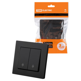 TDM Выключатель на 2 направления 2 кл. 10А черный 