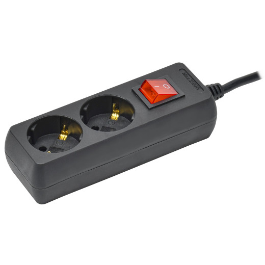 Удлинитель У02К 2 места с/з 3м 3х1мм2 16А 250В чер. IEK