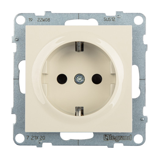 SUNO. Силовая розетка 2К+З 16А 250В с защитными шторками.Безвинтовые зажимы. Цвет 