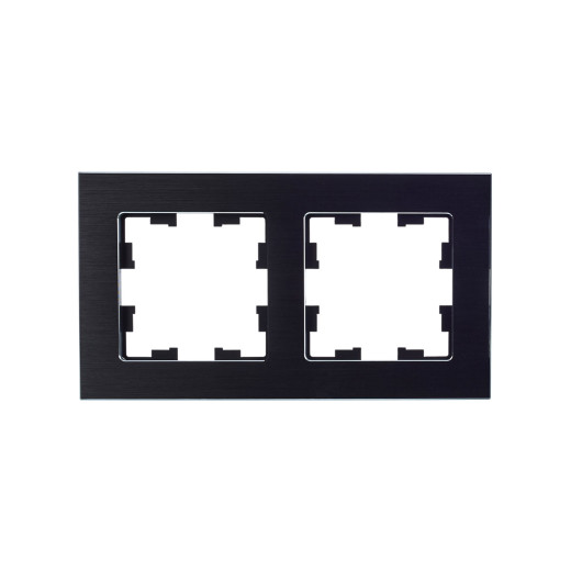 BRITE Рамка 2-мест. РУ-2-1-БрЧ металл черн. IEK