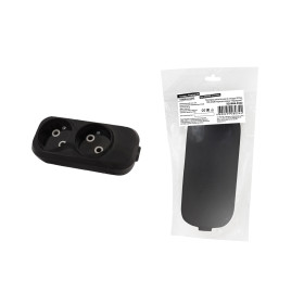 TDM Колодка розеточная 2 гнезда 2П б/з 10А 250В черная серии 