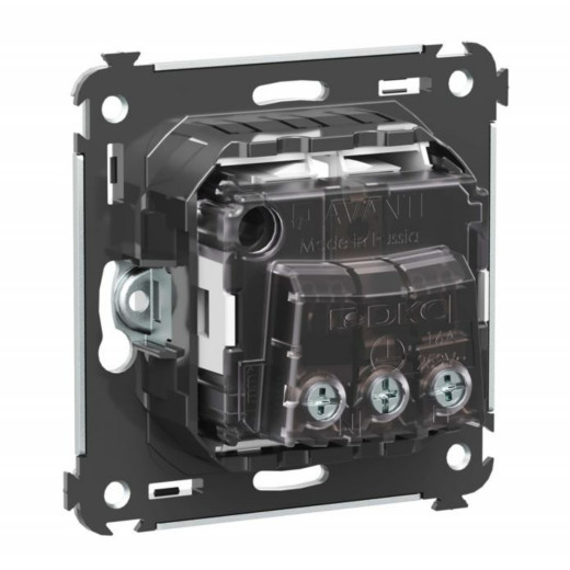 Розетка в стену, 2P+E, с з/ш, Avanti, белое облако