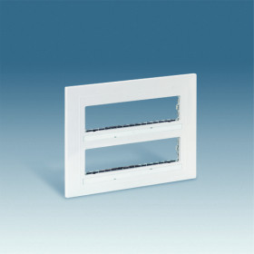 Simon 27 Белая Накладка с суппортами двухрядная на 8 широких или 16 узких модулей