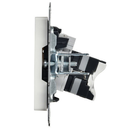 BRITE Роз. двойная RJ11+RJ45 кат.5E РК/Т12-БрБ бел. IEK