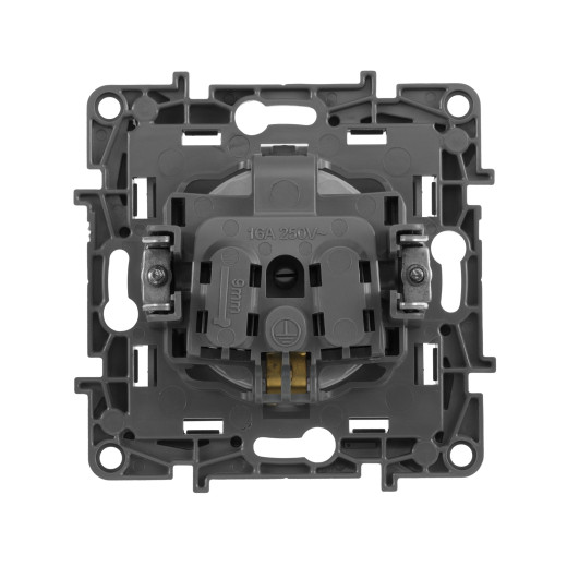 Розетка с заземлением - Legrand Etika - без шторок 16А 250В винтовые зажимы - алюминий
