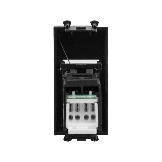 Компьютерная розетка RJ-45 модульная, кат.6, Avanti, черный матовый, 1 модуль