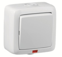 Hegel Альфа наруж Белый ВА10-262 Переключатель 1-клавишный с индикацией, брызгозащищенный