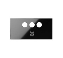 Simon 100 Черный глянец Накладка розетки 3RCA