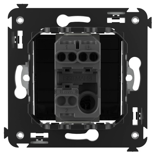 Выключатель одноклавишный в стену, Avanti, черный квадрат