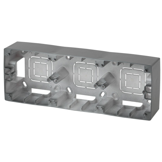 12-6103-12 ЭРА Коробка наклад. монтажа 3 поста, Эра12, графит (5/50/600)
