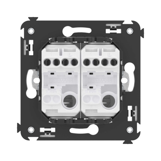 Кнопка двухклавишная в стену, Avanti, белое облако