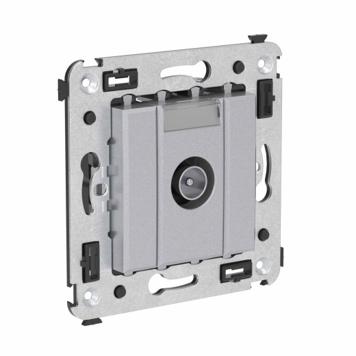 Розетка TV оконечная в стену, Avanti, закаленная сталь