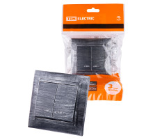 TDM Выключатель 2 кл. с подсветкой 10А старинное серебро 