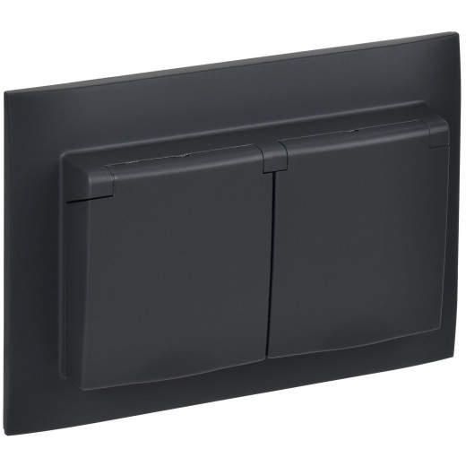 SKANDY Роз. 2-я с кр. 16А в сб IP44 SK-R12G граф. IEK