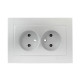 Валенсия лицевая панель розетка 2-местной б/з 10А сталь с защ. штор. EKF PROxima