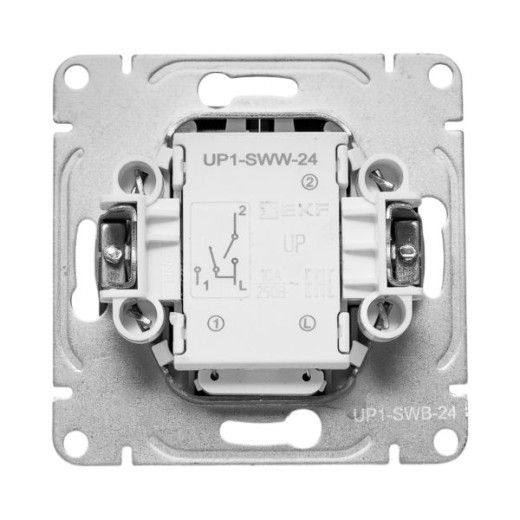 Механизм выключателя, двухклавишный, с подсветкой, чёрный Эпика EKF