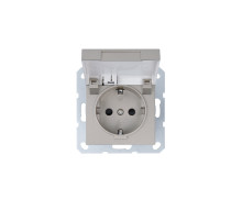 Jasmart G Шампань Розетка с/з со шторками с крышкой 16A 250V~