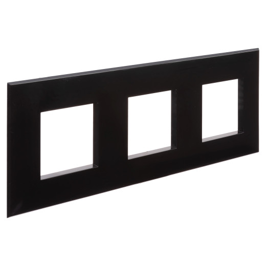 Рамка 3 поста (6 мод.), Avanti, черный квадрат