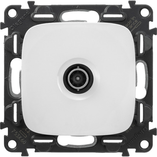 Valena ALLURE.Розетка ТВ оконечная 10дБ 0-862 МГц.С лицевой панелью.Белая