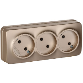 IEK GLORY Роз. 3-я без з/к/ш о/у 10А РС23-2-ХШм шамп. м.