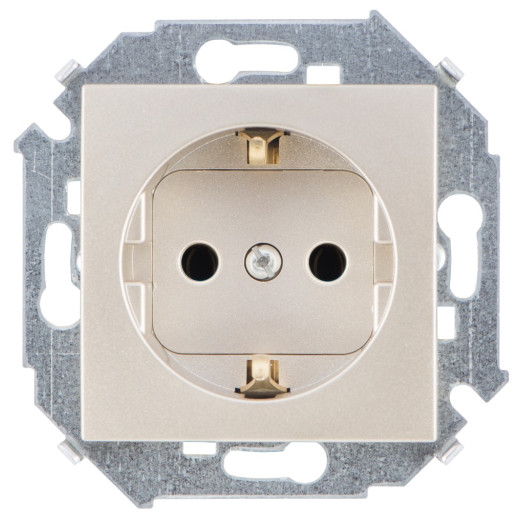 Simon 15 Шампань Розетка 2P+E Schuko, 16А, 250В, винт.заж.