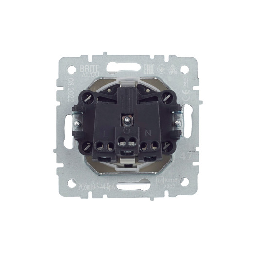 BRITE Роз. с з/к/ш с кр. 16А IP44 РСбш10-3-44-БрА алюм. IEK