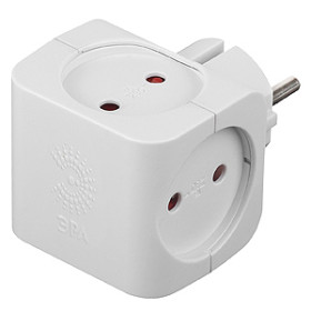 ЭРА Разветвитель электрический SP-4-W на 4 розетки без заземления 16А белый