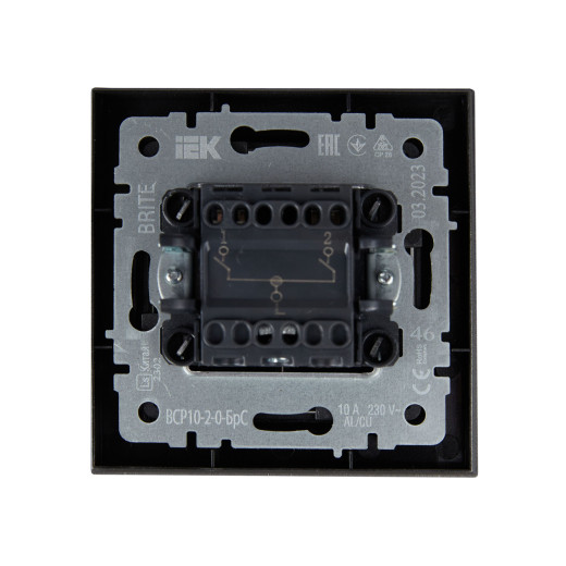BRITE Выключ. 2-кл. 10А в сб. ВСР10-2-0-БрС сталь IEK