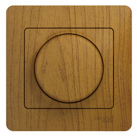 Systeme Electric Glossa Дерево Дуб Светорегулятор (диммер) поворотный, 300Вт (в сборе с рамкой)