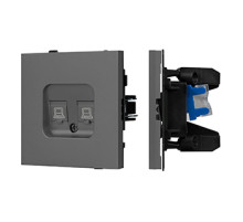 Arlight Механизм компьютерной розетки двойной SCT-TENDO-MPC2-SFPL-GR (RJ-45, CAT6) (-)