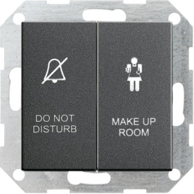 Gira S-55 Антрацит Выключатель 2-клавишный для отелей, в сборе