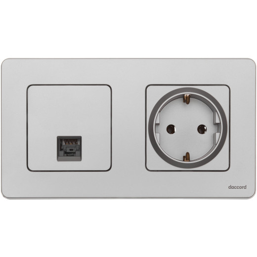 Розетка компьютерная RJ45 категория 5e UTP - Legrand/Daccord Inspiria - алюминий